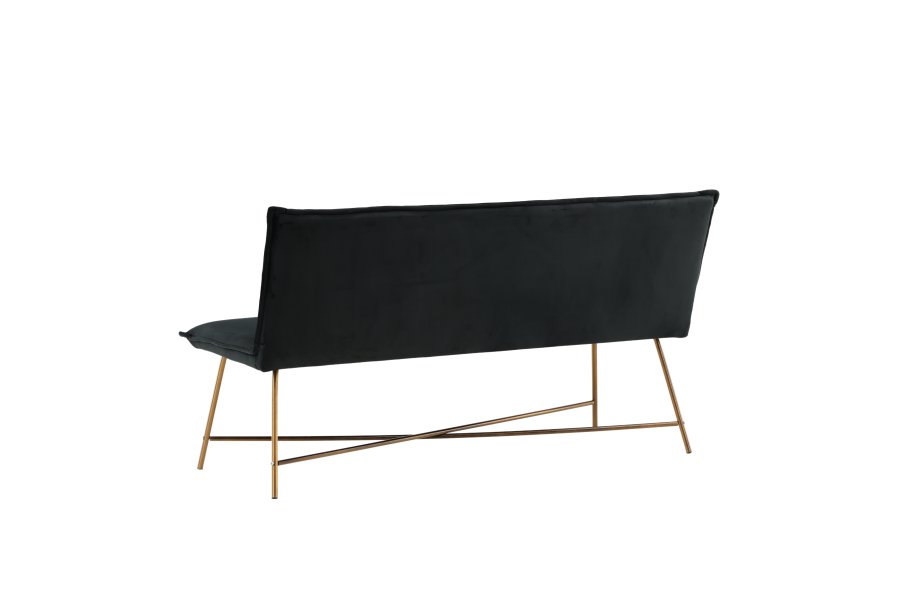 VENTURE DESIGN Pippi 2-seters sofa - svart flyel og kobberstl