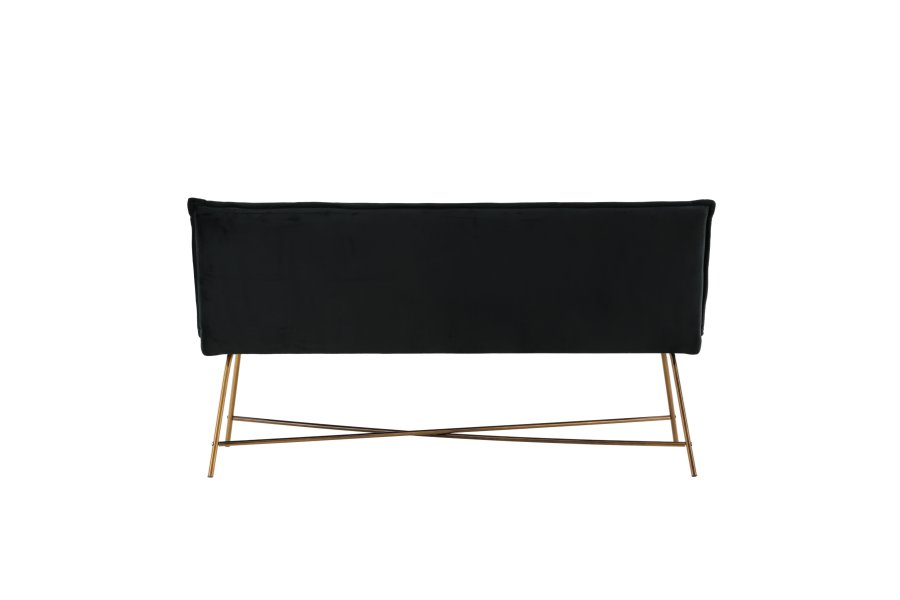 VENTURE DESIGN Pippi 2-seters sofa - svart flyel og kobberstl