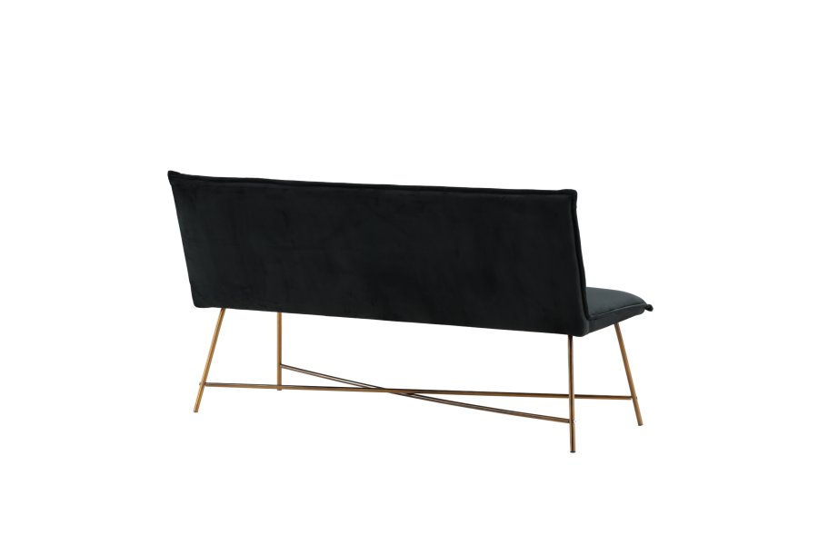 VENTURE DESIGN Pippi 2-seters sofa - svart flyel og kobberstl