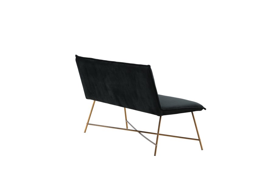 VENTURE DESIGN Pippi 2-seters sofa - svart flyel og kobberstl