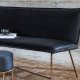 VENTURE DESIGN Pippi 2-seters sofa - svart flyel og kobberstl