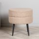 VENTURE DESIGN Pot puf, rund - beige bamsestof polyester og sort stl (40)