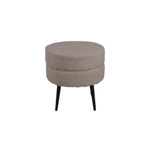 VENTURE DESIGN Pot puf, rund - beige bamsestof polyester og sort stl (40)