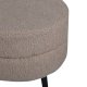 VENTURE DESIGN Pot puf, rund - beige bamsestof polyester og sort stl (40)