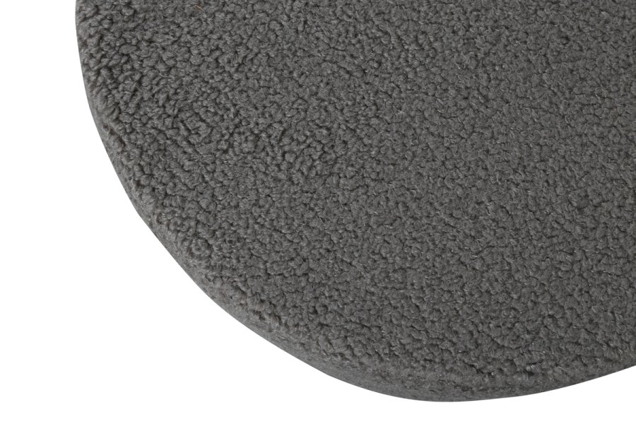 VENTURE DESIGN Pot puf, rund - gr bamsestof polyester og sort stl (40)