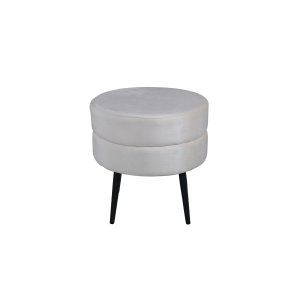 VENTURE DESIGN Pot puf, rund - beige fljl og sort stl (40)