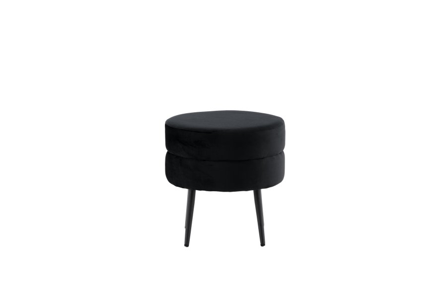 VENTURE DESIGN Pot puf, rund - sort fljl og sort stl (40)