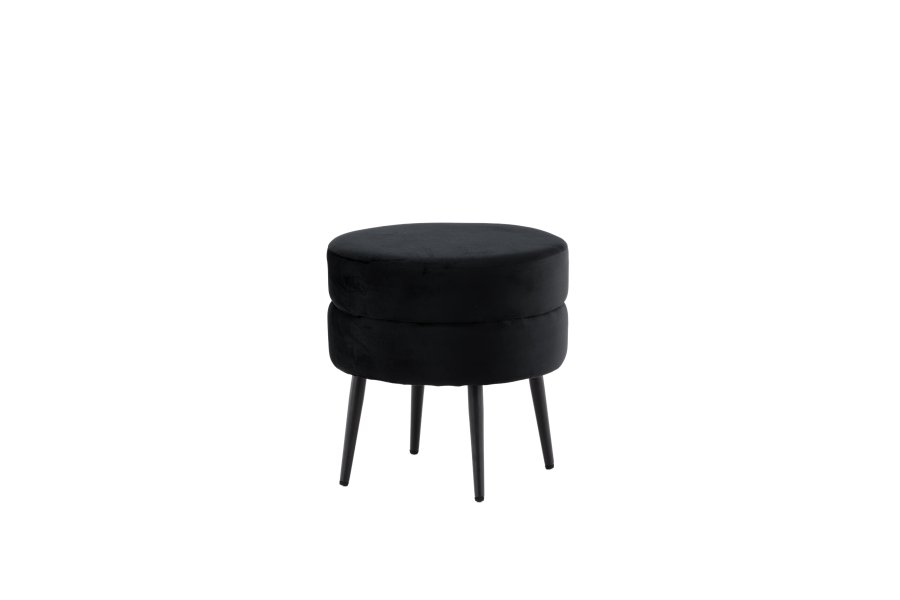VENTURE DESIGN Pot puf, rund - sort fljl og sort stl (40)