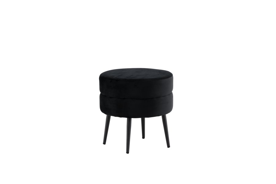 VENTURE DESIGN Pot puf, rund - sort fljl og sort stl (40)