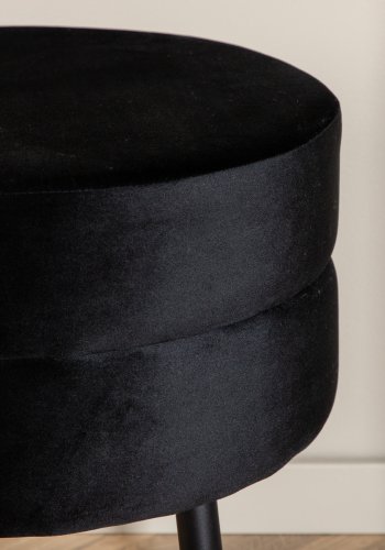 VENTURE DESIGN Pot puf, rund - sort fljl og sort stl (40)