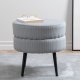 VENTURE DESIGN Pot puf, rund - gr fljl og sort stl (40)