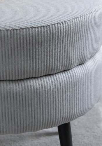 VENTURE DESIGN Pot puf, rund - gr fljl og sort stl (40)