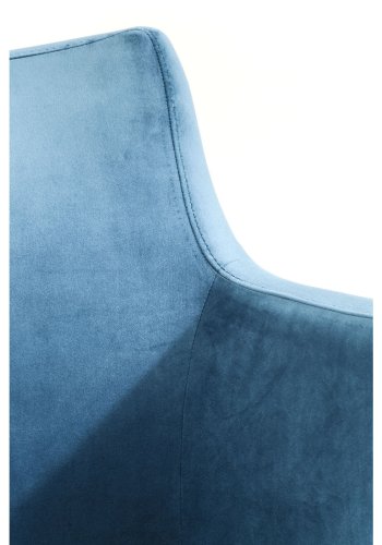 KARE DESIGN Mode Velvet Bluegreen spisebordsstol - petrol polyester/natur bg, m. armln