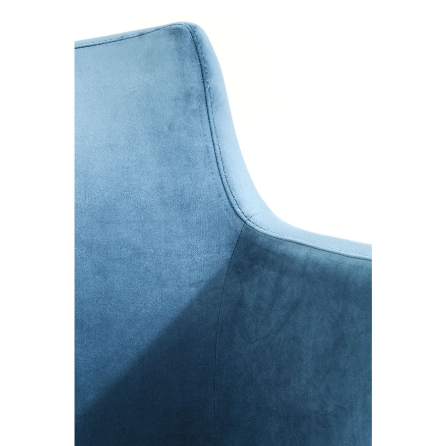 KARE DESIGN Mode Velvet Bluegreen spisebordsstol - petrol polyester/natur bg, m. armln