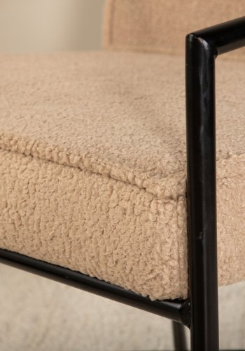 VENTURE DESIGN Rakel lenestol - beige teddystoff polyester og sort stl