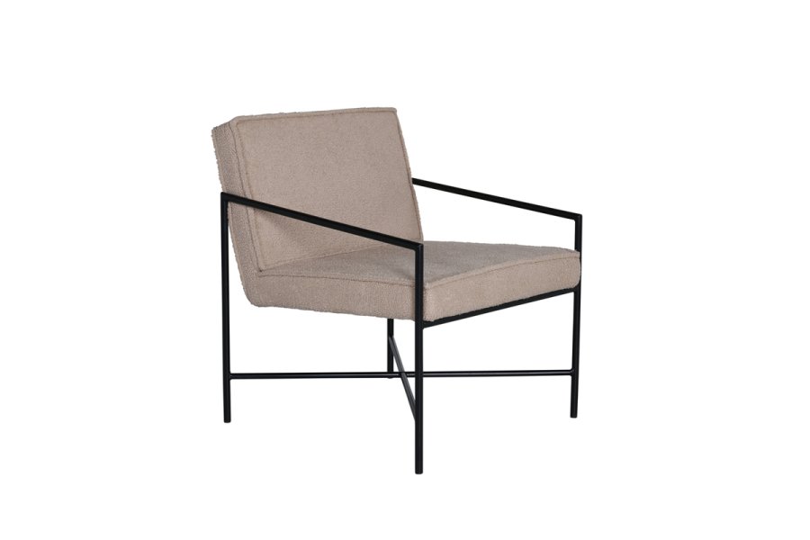 VENTURE DESIGN Rakel lenestol - beige teddystoff polyester og sort stl