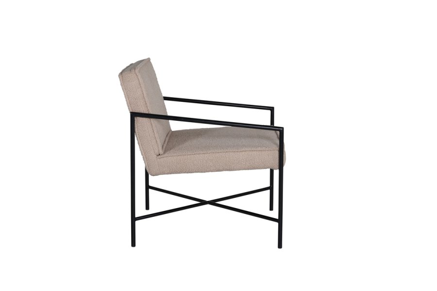 VENTURE DESIGN Rakel lenestol - beige teddystoff polyester og sort stl