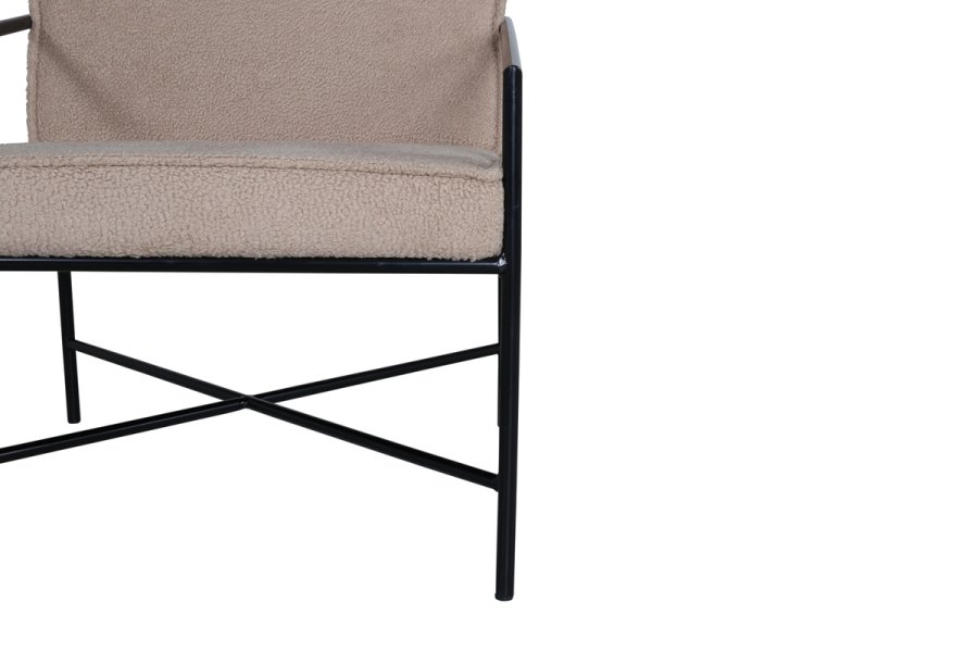 VENTURE DESIGN Rakel lenestol - beige teddystoff polyester og sort stl