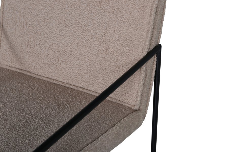 VENTURE DESIGN Rakel lenestol - beige teddystoff polyester og sort stl