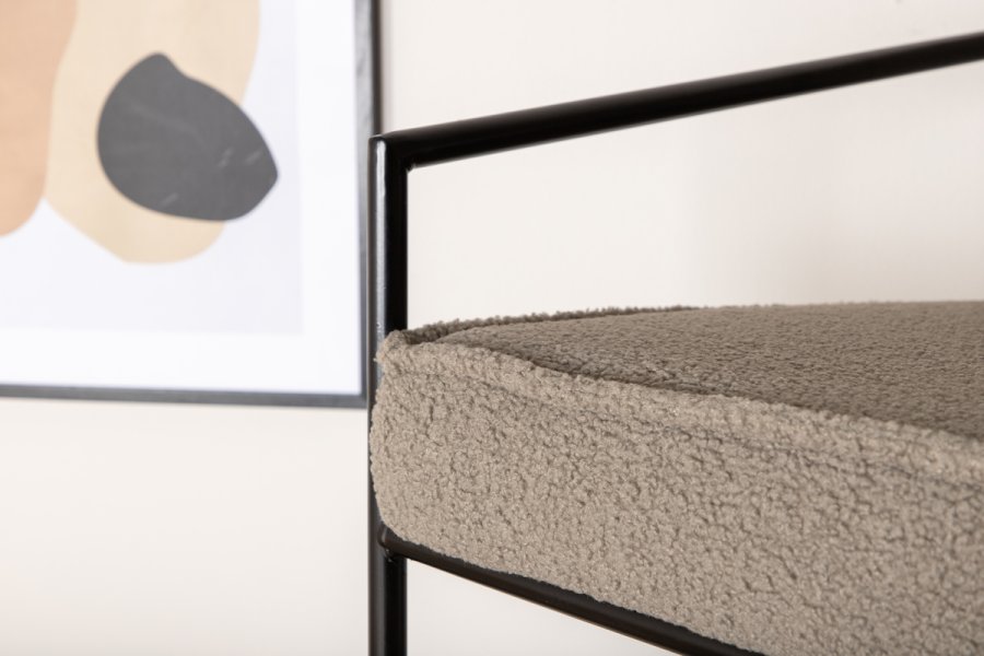 VENTURE DESIGN Rakel lenestol - gr teddystoff polyester og sort stl