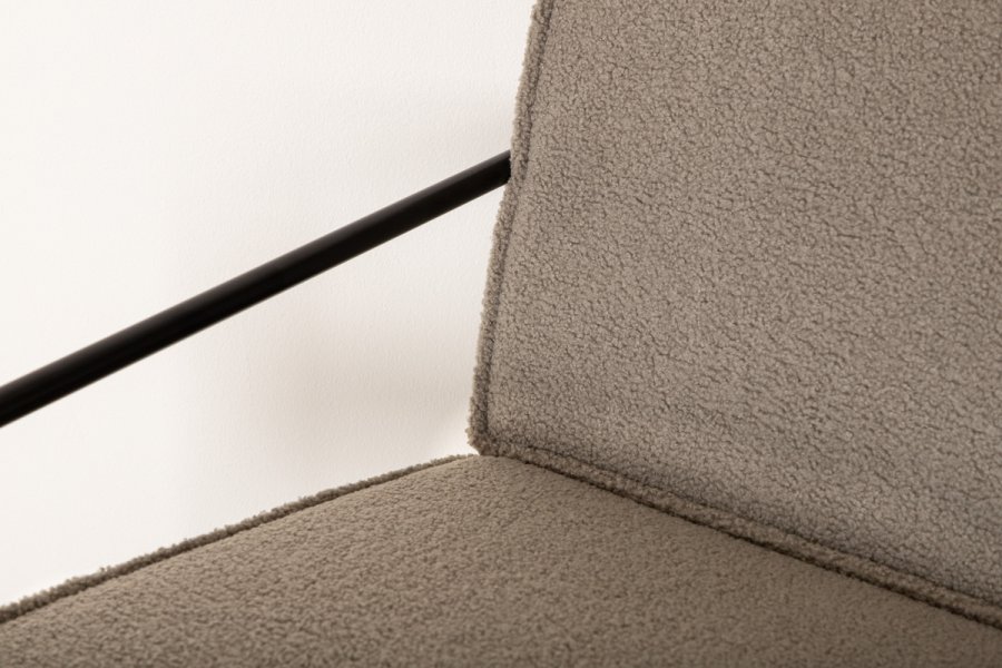 VENTURE DESIGN Rakel lenestol - gr teddystoff polyester og sort stl