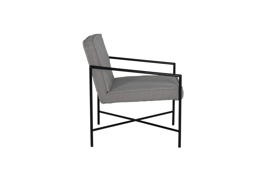 VENTURE DESIGN Rakel lenestol - gr teddystoff polyester og sort stl