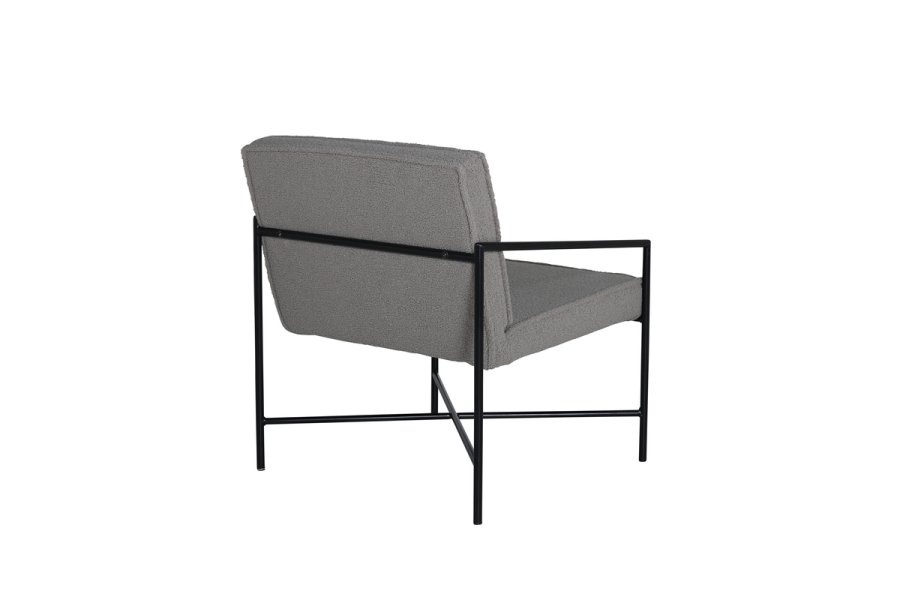 VENTURE DESIGN Rakel lenestol - gr teddystoff polyester og sort stl