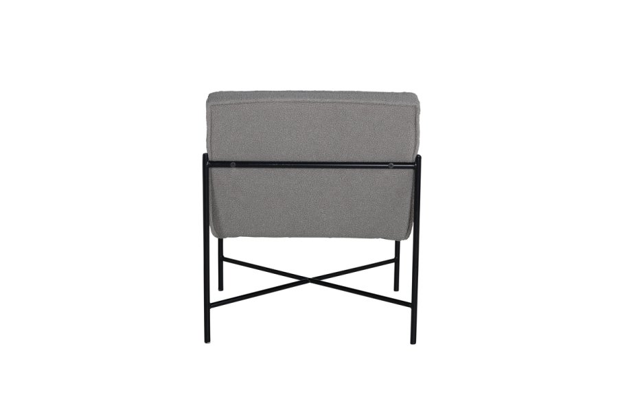 VENTURE DESIGN Rakel lenestol - gr teddystoff polyester og sort stl