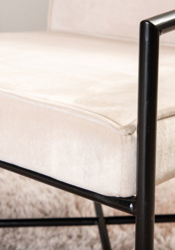 VENTURE DESIGN Rakel lenestol - beige flyel og sort stl