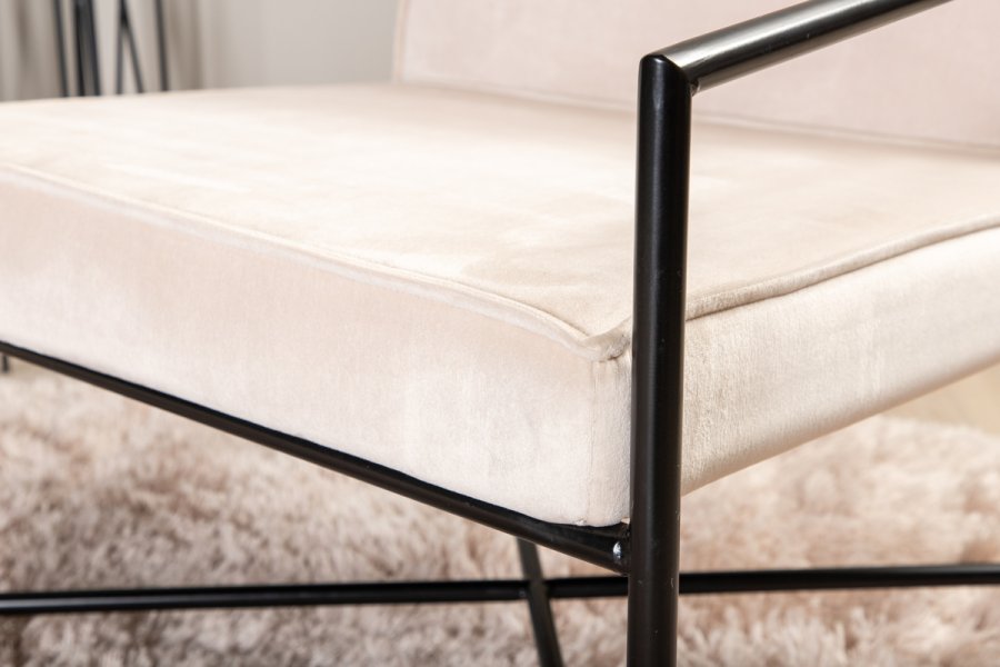 VENTURE DESIGN Rakel lenestol - beige flyel og sort stl