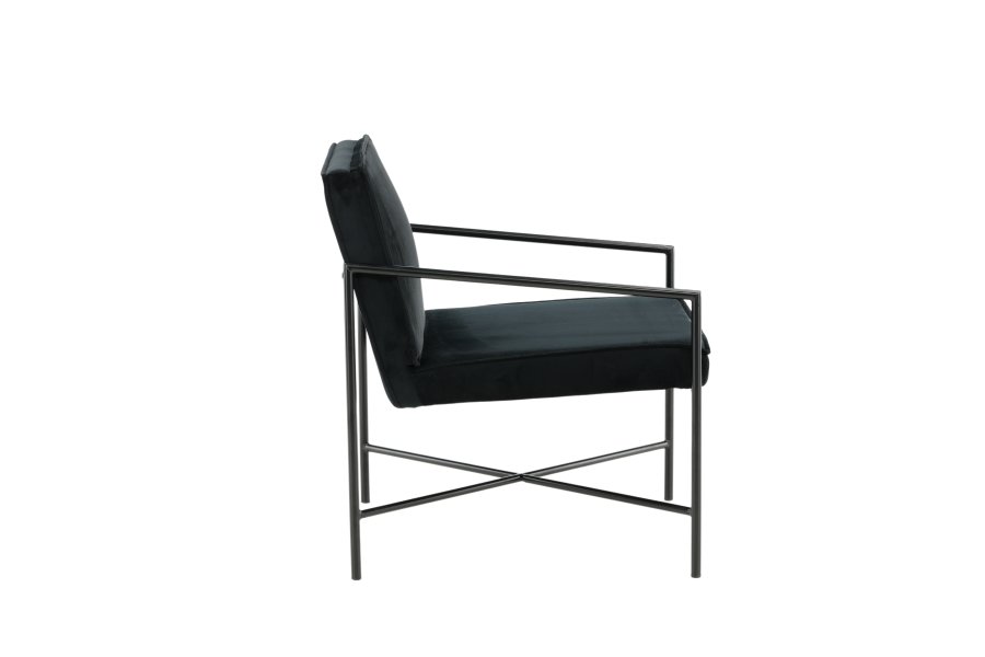 VENTURE DESIGN Rakel lenestol - svart flyel og sort stl