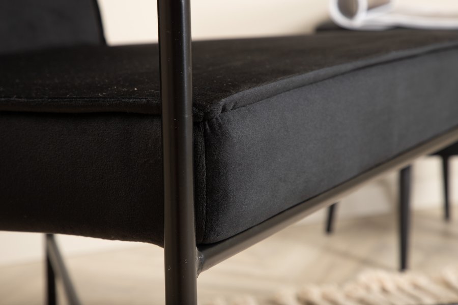 VENTURE DESIGN Rakel lenestol - svart flyel og sort stl