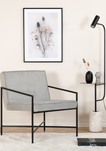 VENTURE DESIGN Rakel lenestol - gr flyel og sort stl