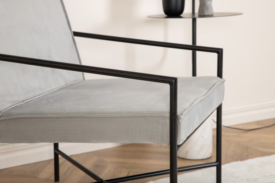 VENTURE DESIGN Rakel lenestol - gr flyel og sort stl