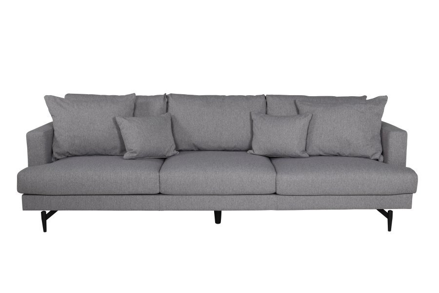 VENTURE DESIGN Sofia 3-seters sofa - gr polyester og sort stl