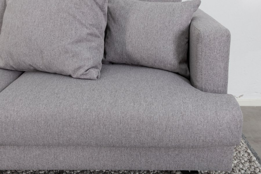 VENTURE DESIGN Sofia 3-seters sofa - gr polyester og sort stl