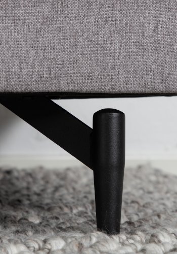 VENTURE DESIGN Sofia 3-seters sofa - gr polyester og sort stl