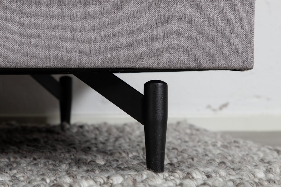 VENTURE DESIGN Sofia 3-seters sofa - gr polyester og sort stl