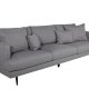 VENTURE DESIGN Sofia 3-seters sofa - gr polyester og sort stl