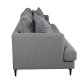 VENTURE DESIGN Sofia 3-seters sofa - gr polyester og sort stl
