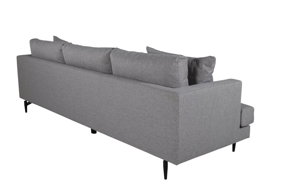 VENTURE DESIGN Sofia 3-seters sofa - gr polyester og sort stl