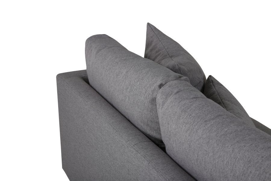 VENTURE DESIGN Sofia 3-seters sofa - gr polyester og sort stl