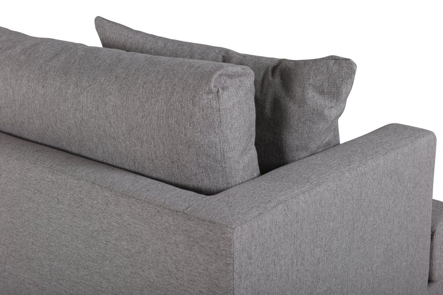 VENTURE DESIGN Sofia 3-seters sofa - gr polyester og sort stl
