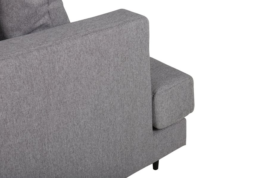 VENTURE DESIGN Sofia 3-seters sofa - gr polyester og sort stl