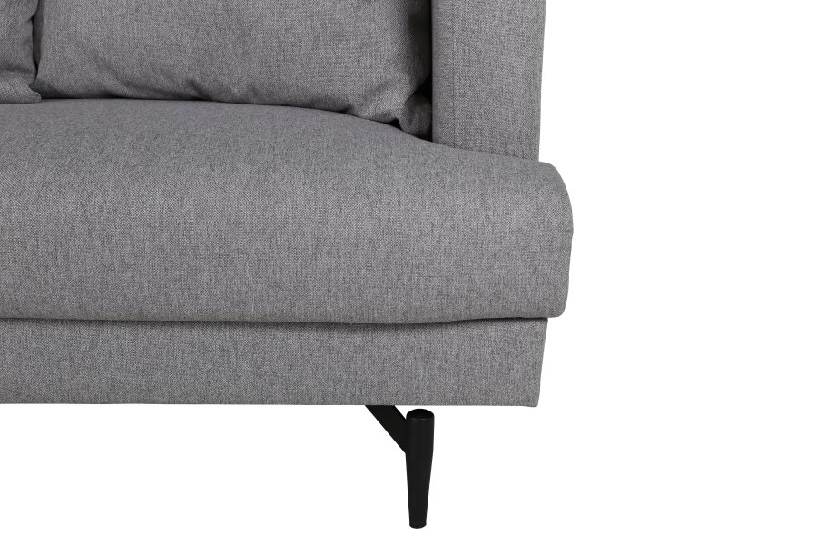 VENTURE DESIGN Sofia 3-seters sofa - gr polyester og sort stl