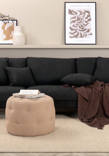 VENTURE DESIGN Sofia 3-seters sofa - sort polyester og sort stl