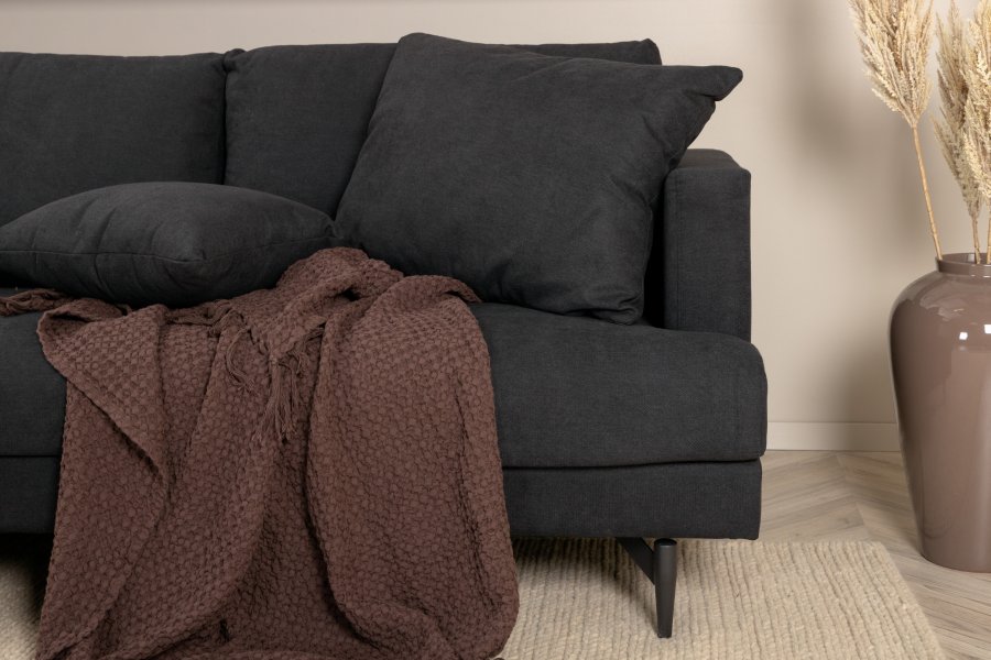 VENTURE DESIGN Sofia 3-seters sofa - sort polyester og sort stl