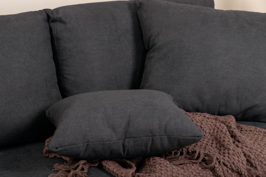 VENTURE DESIGN Sofia 3-seters sofa - sort polyester og sort stl