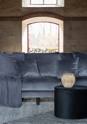 VENTURE DESIGN Sofia 3-seters sofa - mrkegr flyel og sort stl