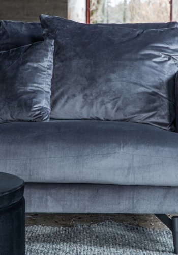 VENTURE DESIGN Sofia 3-seters sofa - mrkegr flyel og sort stl
